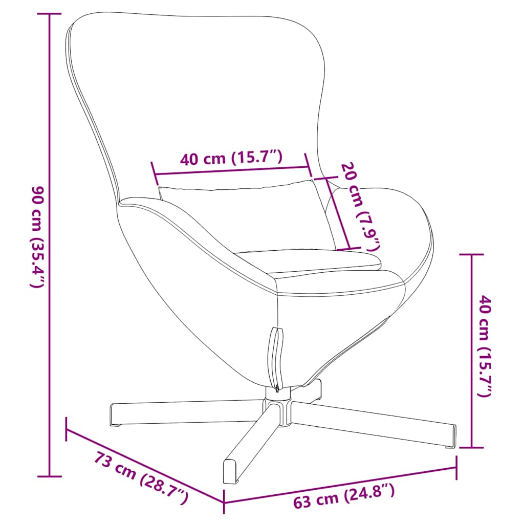 Fauteuil Œuf Crème Velours Design Lounge Pivotant