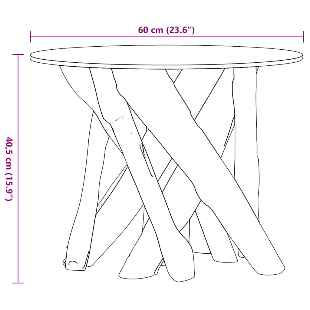 Table Basse Bois Flottant en Teck Massif Design Naturel