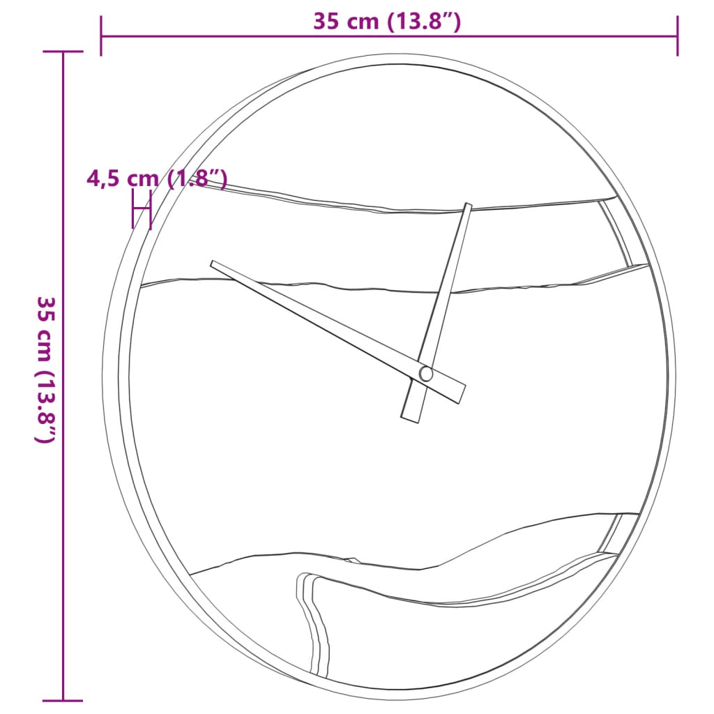 Horloge Murale Bois et Fer Style Industriel Élégant Ø35 cm