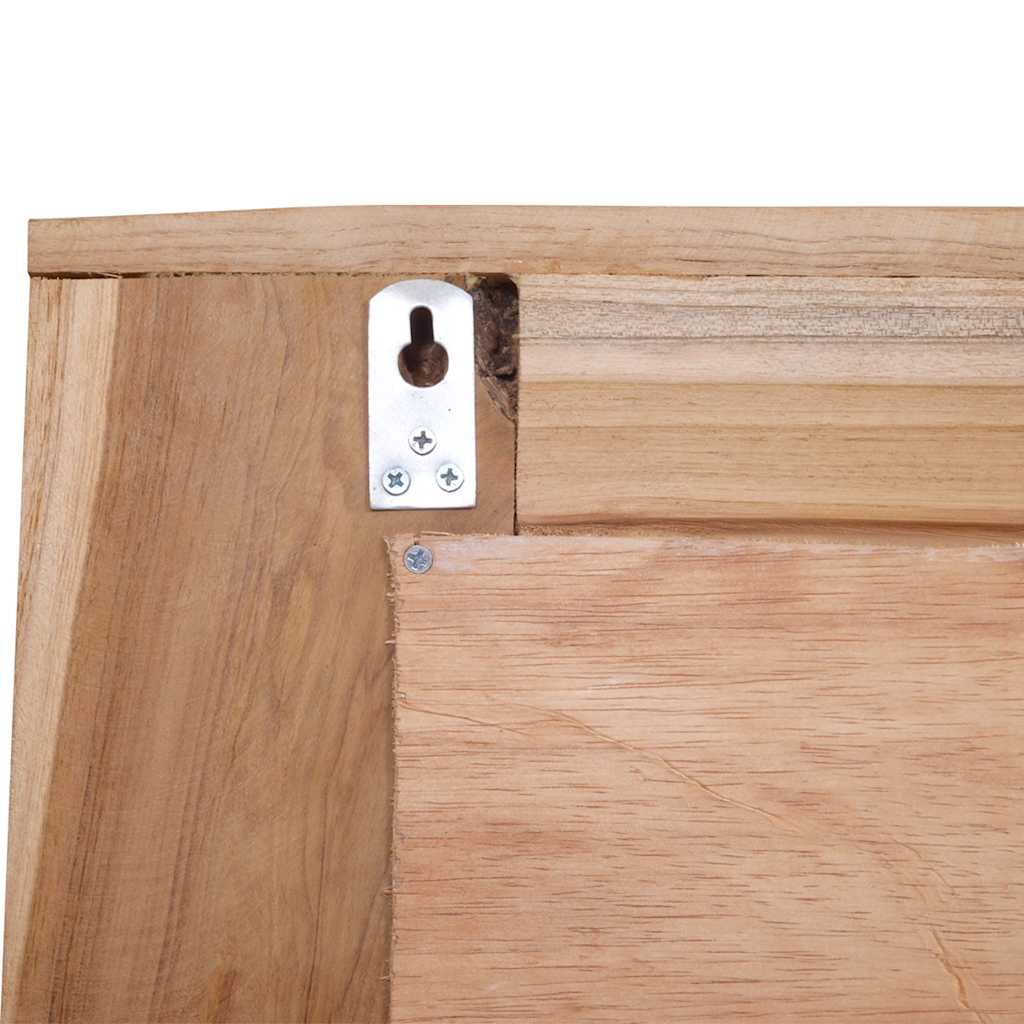 Miroir Carré Teck Massif 60x60 cm Style Naturel Authentique