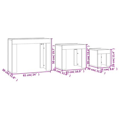 Tables Basses Gigognes Chêne Sonoma Design Contemporain – Set de 3