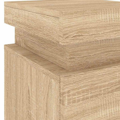 Table de Chevet LED Chêne Sonoma Ambiance Moderne