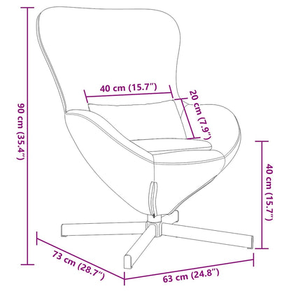 Fauteuil Œuf Crème Velours Design Lounge Pivotant