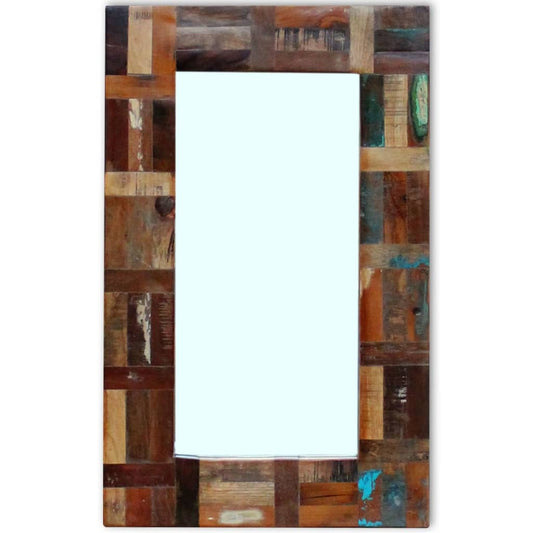 Miroir Bois Recyclé Massif Style Atelier Vintage
