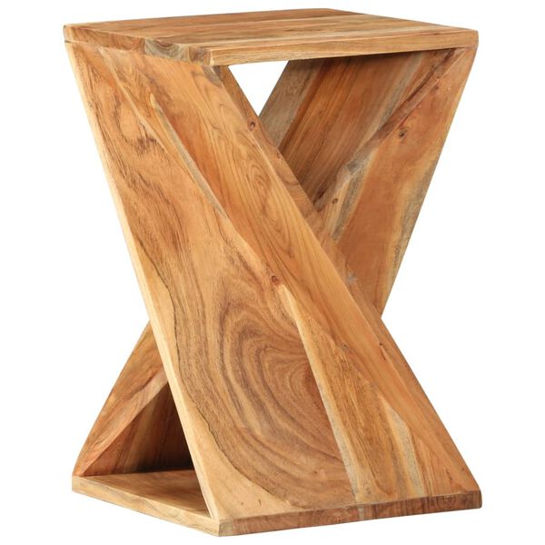 Table d’Appoint Bois d’Acacia Sculptée Style Ethnique Chic