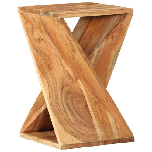 Table d’Appoint Bois d’Acacia Sculptée Style Ethnique Chic