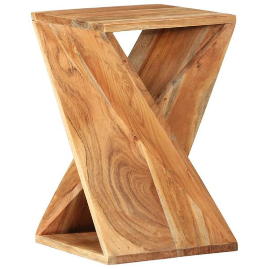 Table d’Appoint Bois d’Acacia Sculptée Style Ethnique Chic