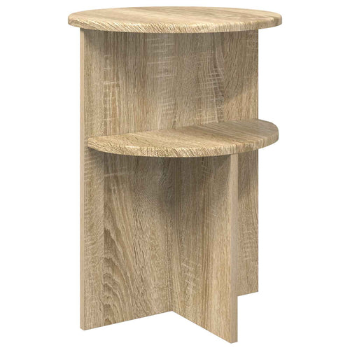 Table d’Appoint Chêne Sonoma Ronde Style Scandinave