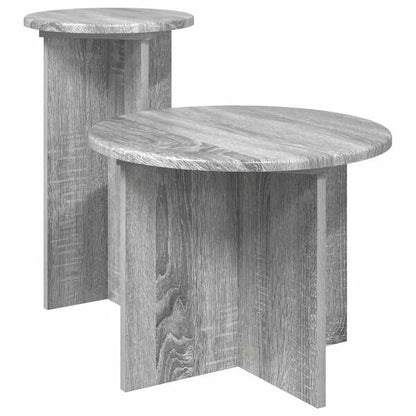 Ensemble de Tables d’Appoint Sonoma Gris avec Rangements Style Loft Moderne