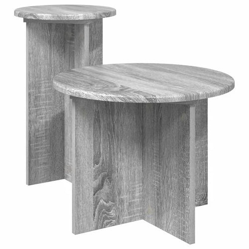 Ensemble de Tables d’Appoint Sonoma Gris avec Rangements Style Loft Moderne