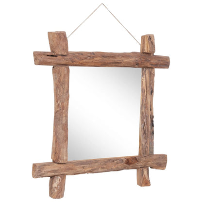 Miroir Bois Recyclé Teck Massif Style Atelier Authentique