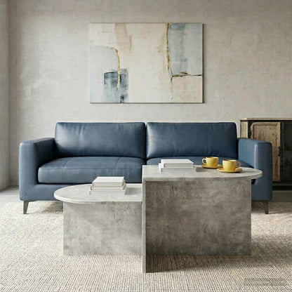 Table Basse Gris Béton Design Moderne avec Rangement