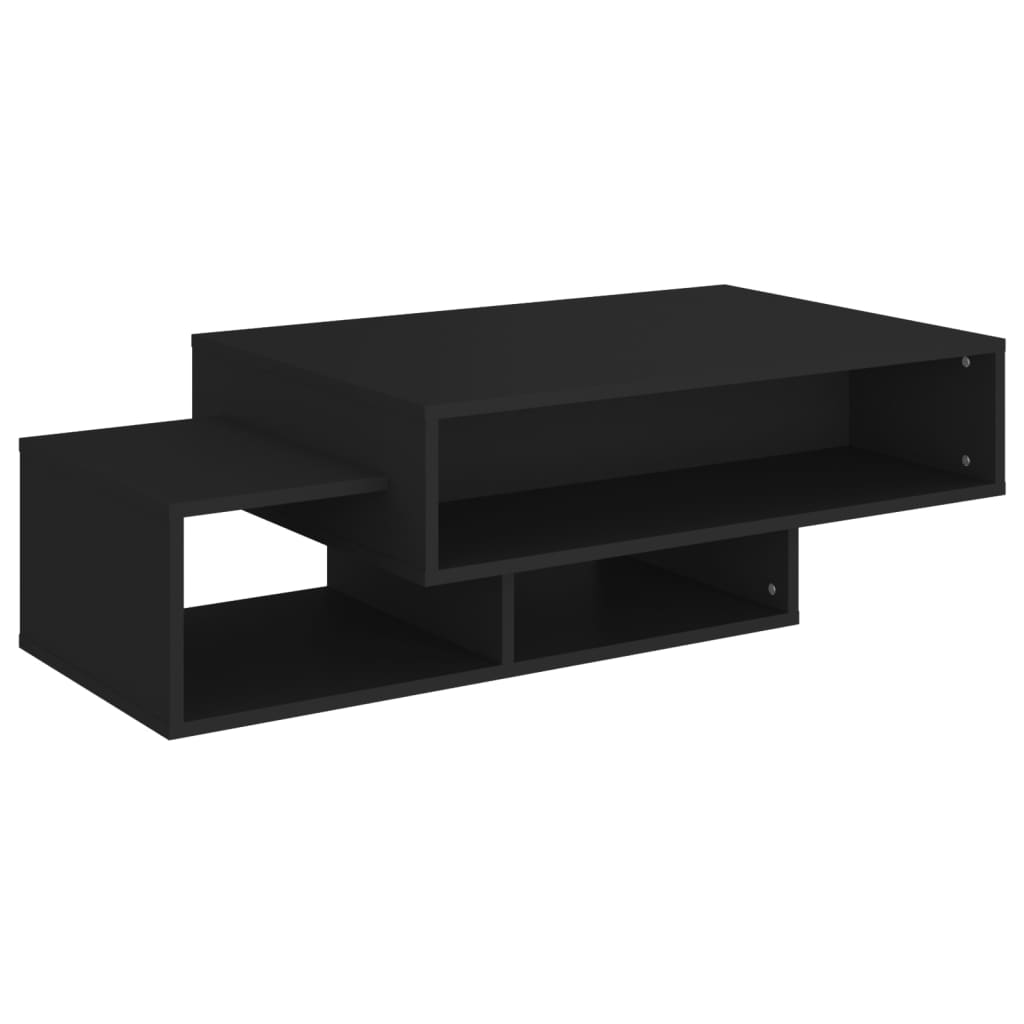 Table Basse Noire Design Moderne avec Rangements