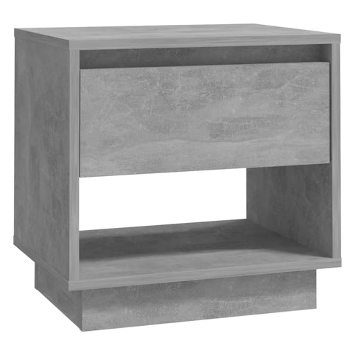 Table de Chevet Gris Béton Style Loft avec Tiroir