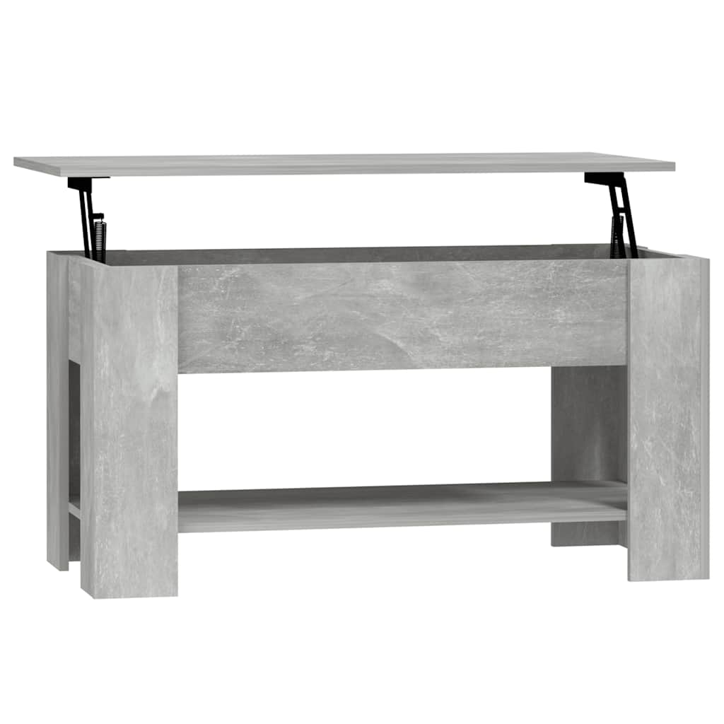 Table Basse Gris Béton Plateau Relevable Design Contemporain