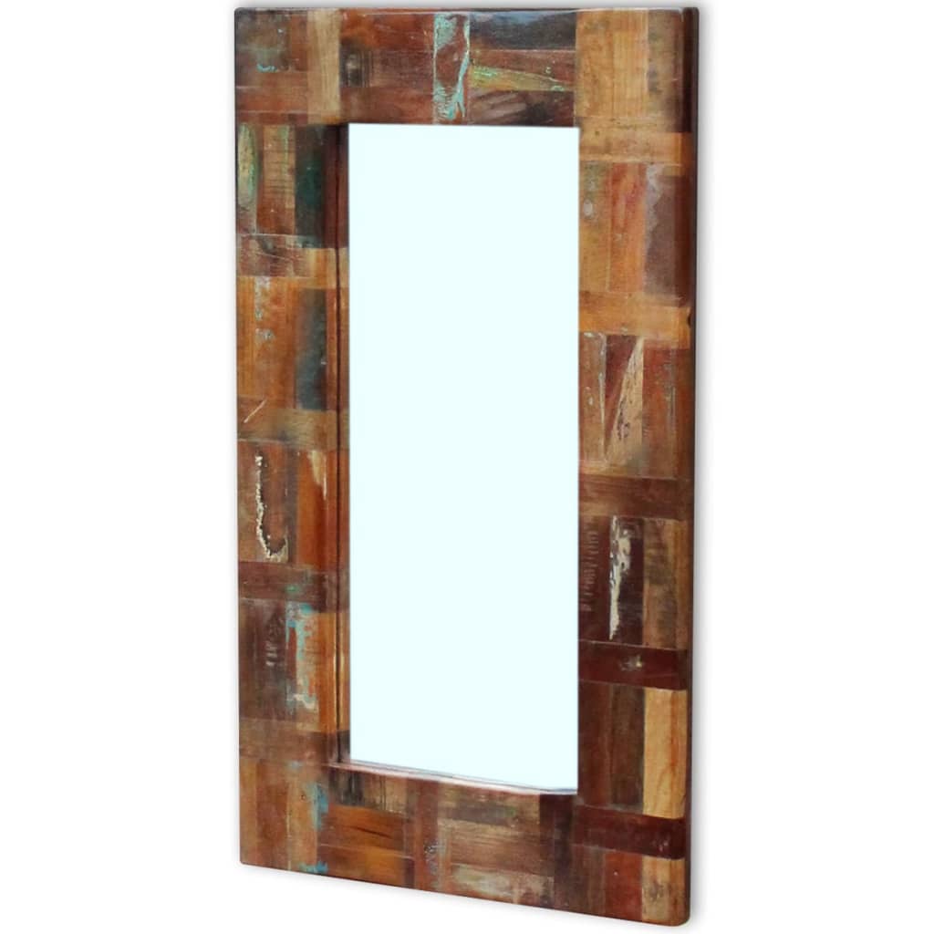 Miroir Bois Recyclé Massif Style Atelier Vintage