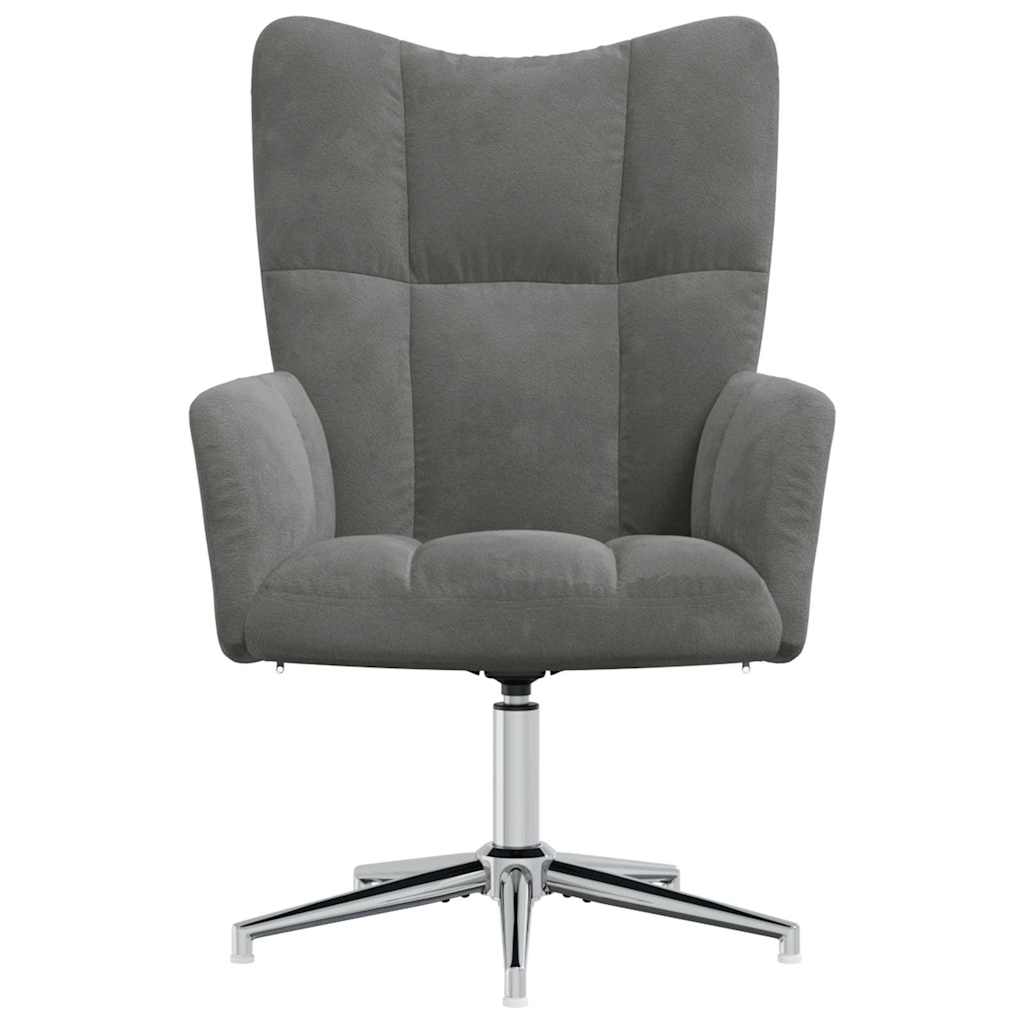 Fauteuil de Relaxation Velours Gris Foncé Style Cocooning Moderne