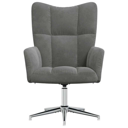 Fauteuil de Relaxation Velours Gris Foncé Style Cocooning Moderne