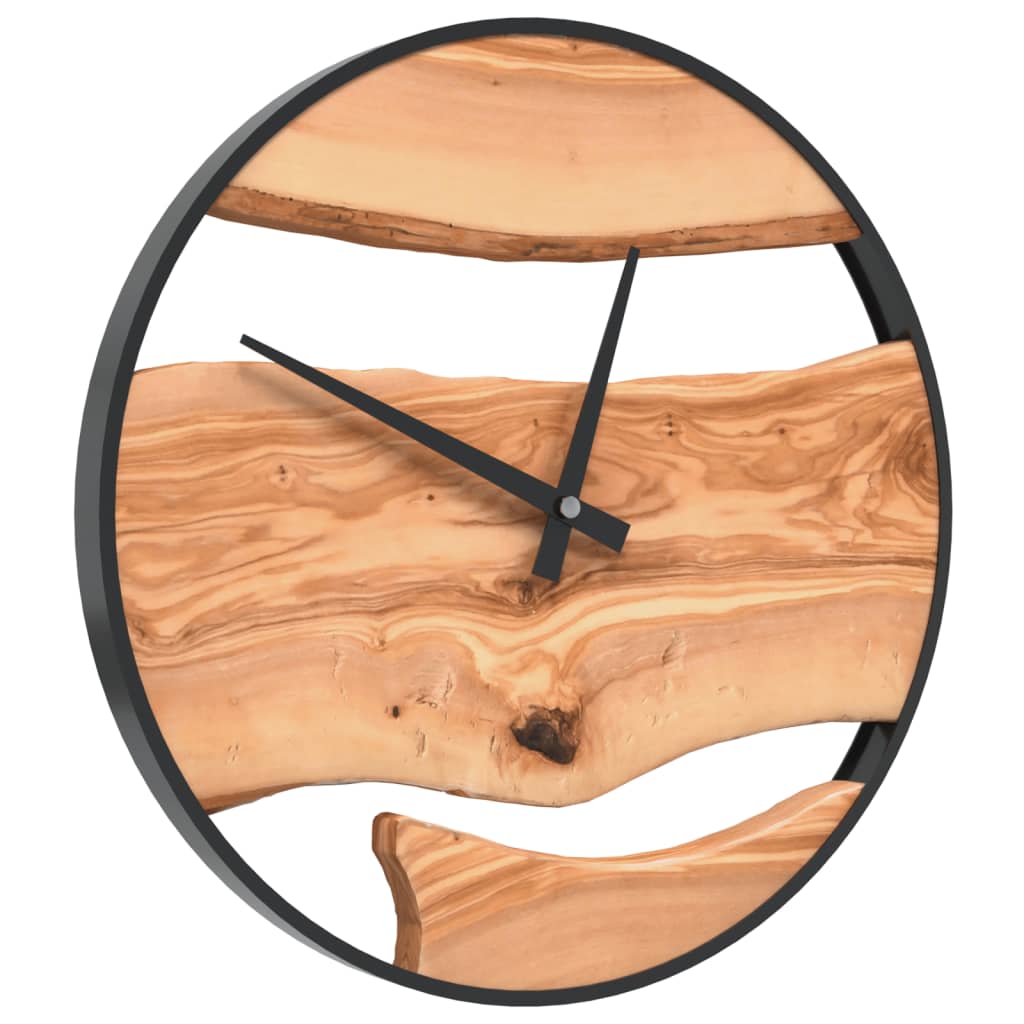 Horloge Murale Bois et Fer Style Industriel Élégant Ø35 cm