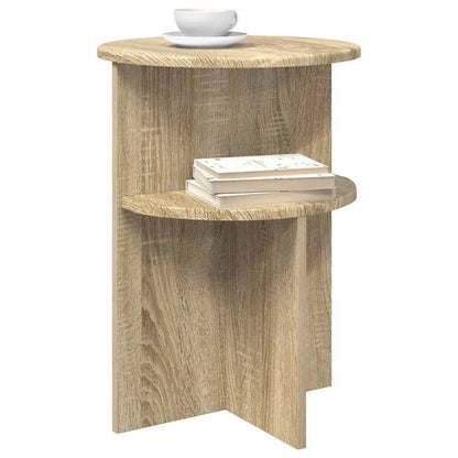 Table d’Appoint Chêne Sonoma Ronde Style Scandinave