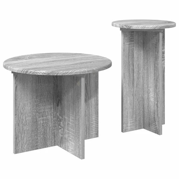 Ensemble de Tables d’Appoint Sonoma Gris avec Rangements Style Loft Moderne