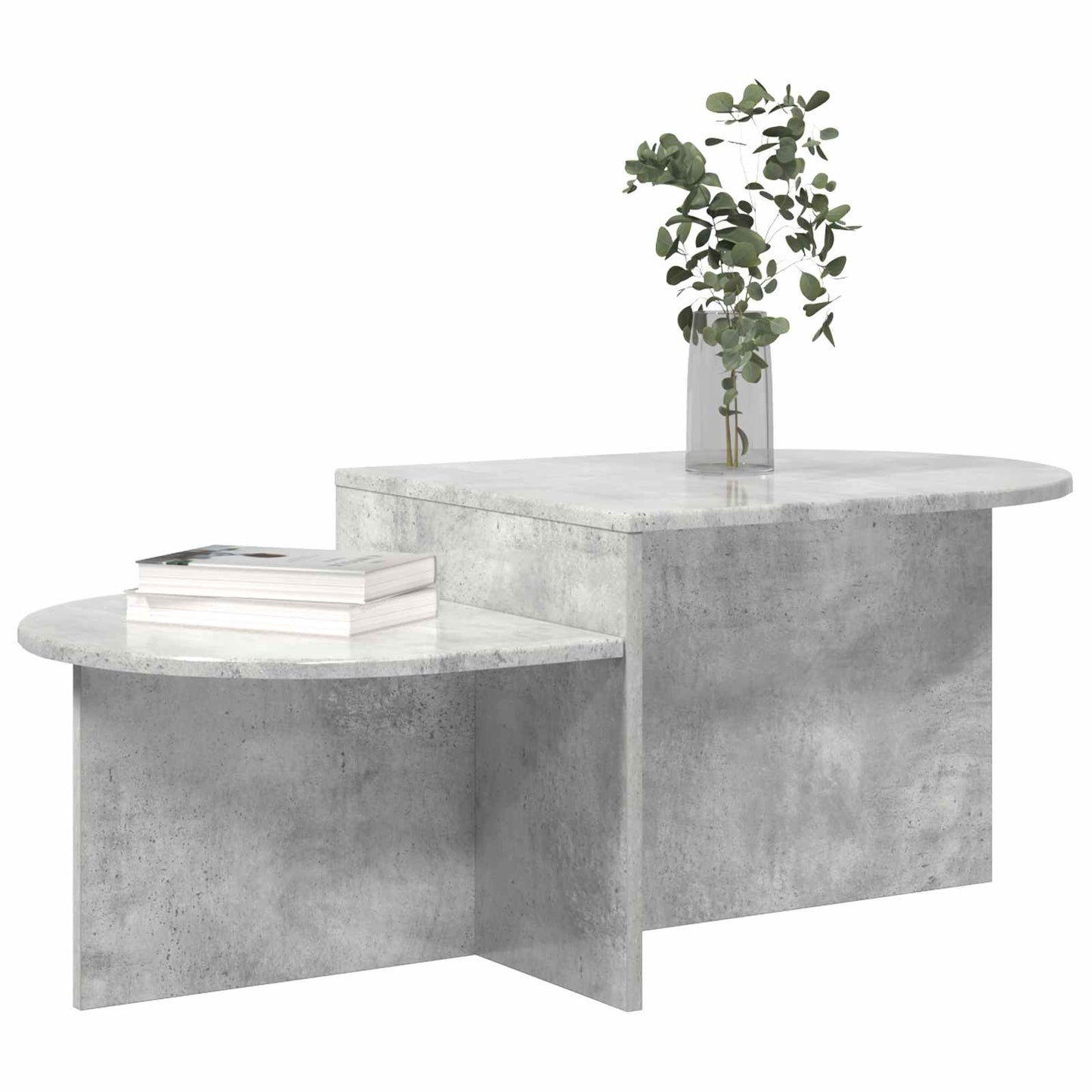 Table Basse Gris Béton Design Moderne avec Rangement