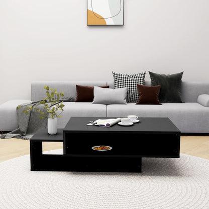 Table Basse Noire Design Moderne avec Rangements