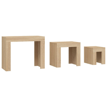 Tables Basses Gigognes Chêne Sonoma Design Contemporain – Set de 3