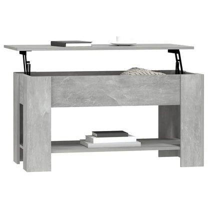 Table Basse Gris Béton Plateau Relevable Design Contemporain