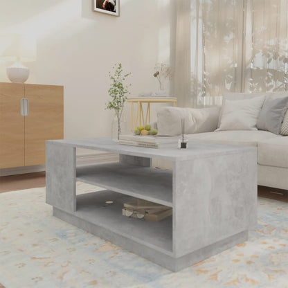 Table Basse Gris Béton Design Moderne avec Rangements