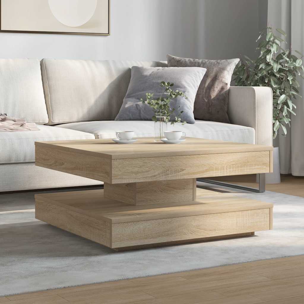 Table Basse Rotative 360° Chêne Sonoma Design Moderne