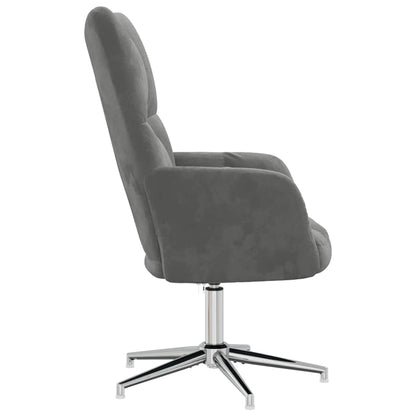Fauteuil de Relaxation Velours Gris Foncé Style Cocooning Moderne
