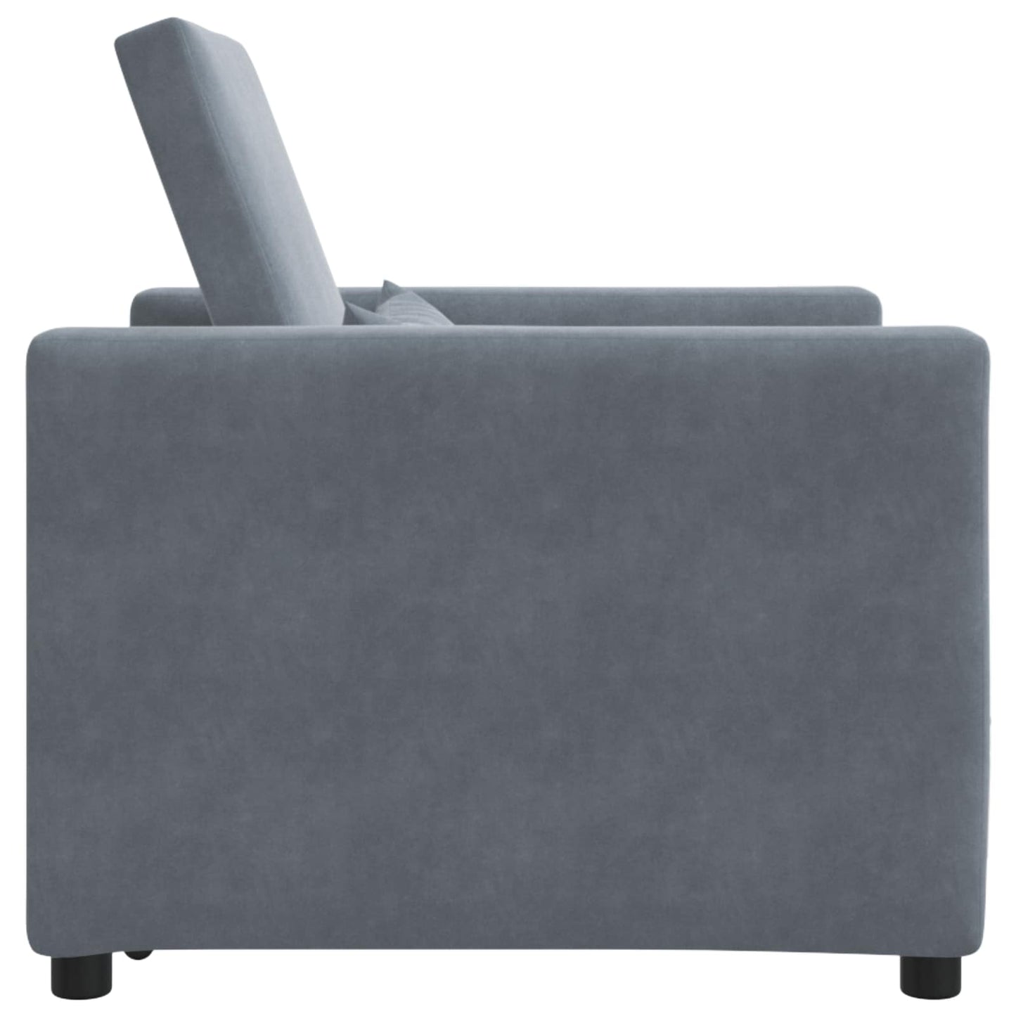 Canapé Lit Velours Gris Foncé Convertible avec Roulettes