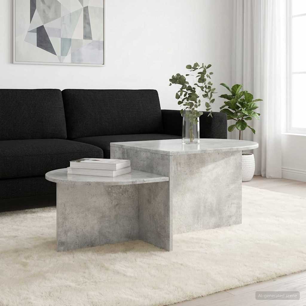 Table Basse Gris Béton Design Moderne avec Rangement