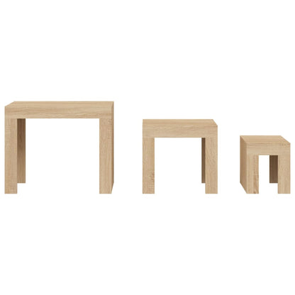 Tables Basses Gigognes Chêne Sonoma Design Contemporain – Set de 3