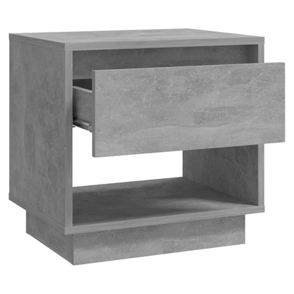 Table de Chevet Gris Béton Style Loft avec Tiroir