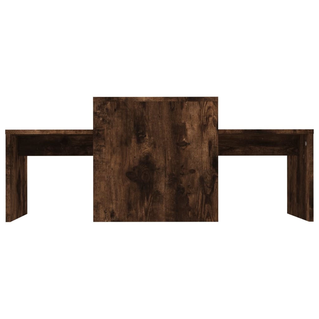 Ensemble Table Basse Chêne Fumé Design Contemporain