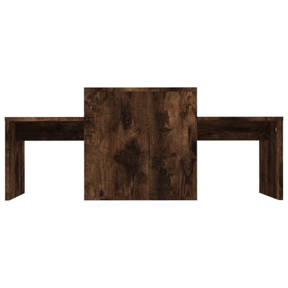 Ensemble Table Basse Chêne Fumé Design Contemporain