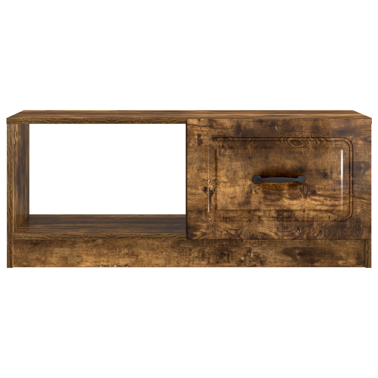 Table Basse Chêne Fumé avec Rangement Design Contemporain