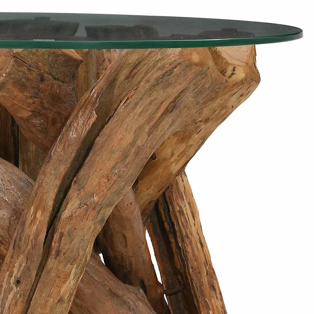 Table Basse Bois Flottant en Teck Massif Design Naturel