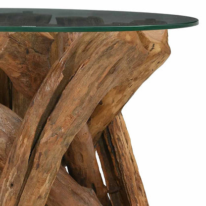 Table Basse Bois Flottant en Teck Massif Design Naturel