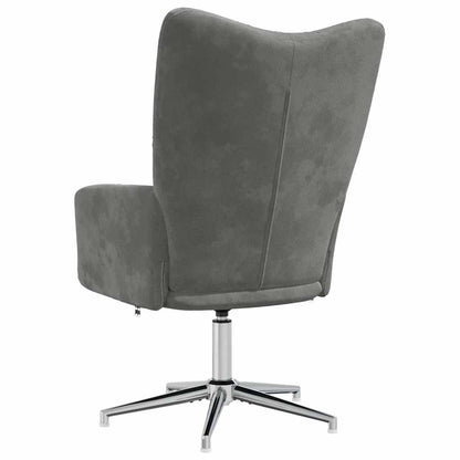 Fauteuil de Relaxation Velours Gris Foncé Style Cocooning Moderne
