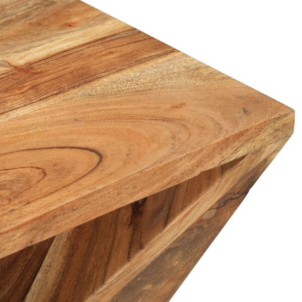 Table d’Appoint Bois d’Acacia Sculptée Style Ethnique Chic