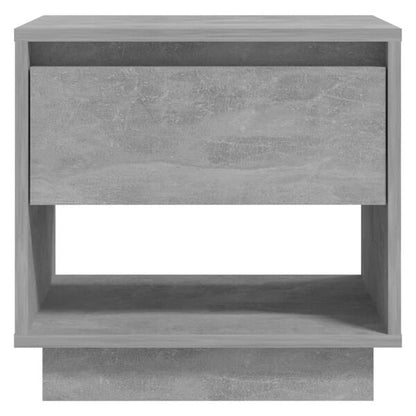 Table de Chevet Gris Béton Style Loft avec Tiroir