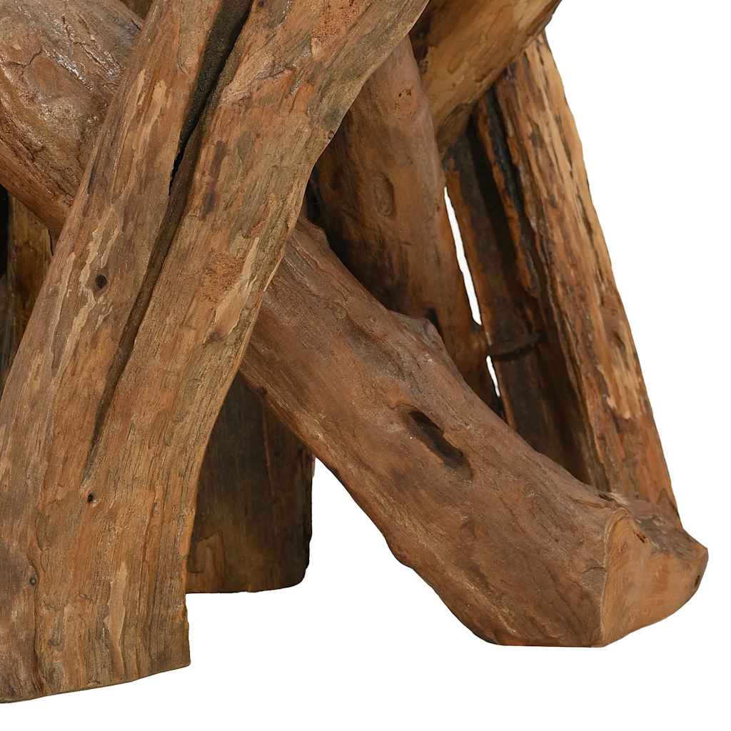 Table Basse Bois Flottant en Teck Massif Design Naturel