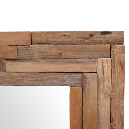 Miroir Carré Teck Massif 60x60 cm Style Naturel Authentique
