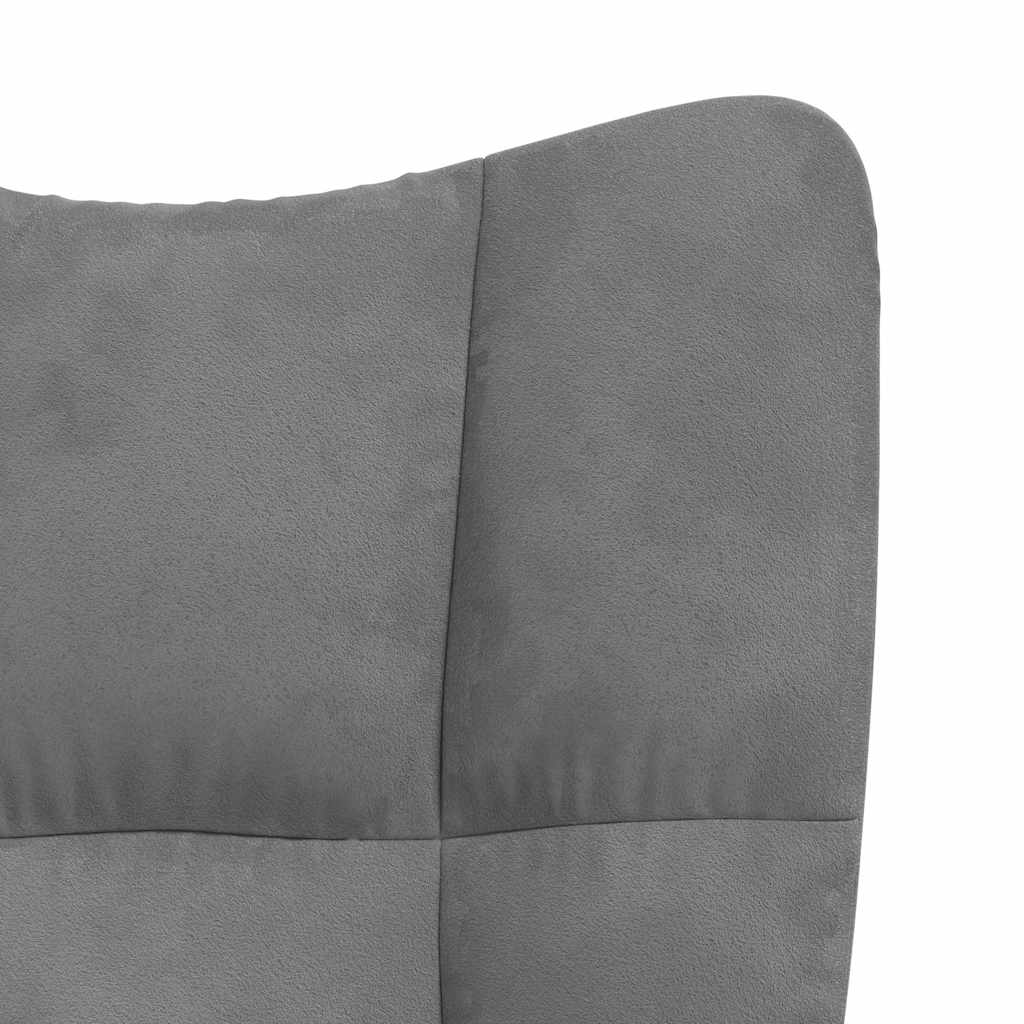 Fauteuil de Relaxation Velours Gris Foncé Style Cocooning Moderne