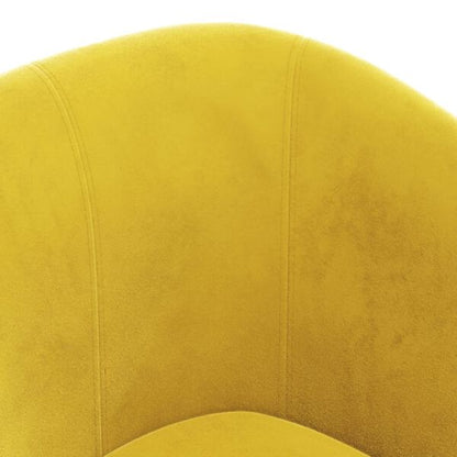 Fauteuil Cabriolet Velours Jaune avec Repose-Pieds Style Vintage Chic