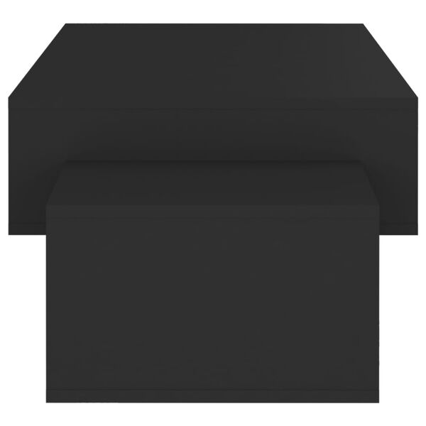Table Basse Noire Design Moderne avec Rangements