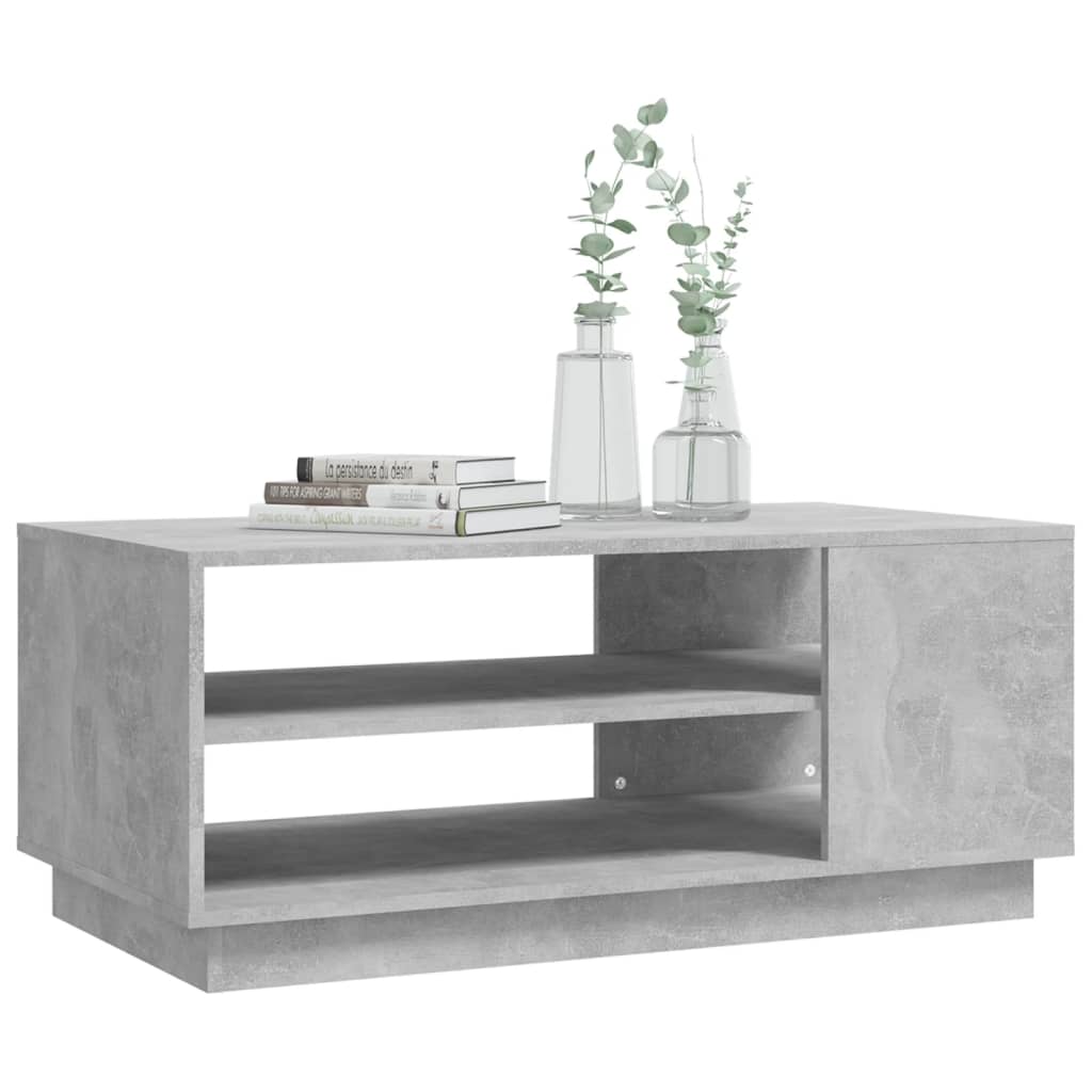 Table Basse Gris Béton Design Moderne avec Rangements